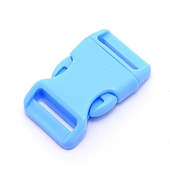 Bleu Ciel Clair Pom libération de côté boucles en plastique, fermoirs de bracelet de survie, lumière bleu ciel, 45.5x28x10mm, Trou: 20.5x3mm