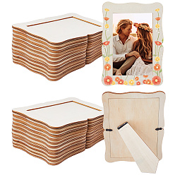 Желтая Старая Ткань  Подставка для фоторамки из необработанного дерева, прямоугольные, старое кружево, 190x140 мм