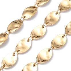 Золотой 304 цепи из нержавеющей стали, несварные, овальные, золотые, 15x10.5x1 мм