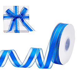 Синий Полиэфирная лента, атласная лента для упаковки подарочных коробок, аксессуары, синие, 1 дюйм (26 мм)