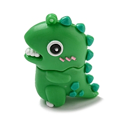 Зеленый Пластиковые подвески из пвх 3d, подвесные украшения для сумки-брелока, динозавр, зелёные, 49x37x20 мм, отверстие : 2 мм