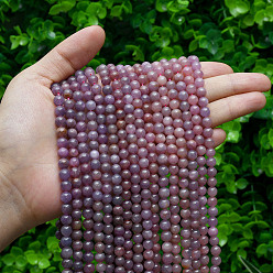Ruby Natural Gemstone Ruby Round Beads Strands, about 6mm, Hole: 1mm, about 65pcs/strand, 15.7 inch