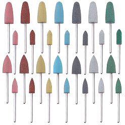 (52) Непрозрачная лаванда 28 шт. многофункциональные полировальные насадки из силикона и сплавов, дрели для шлифовки ногтей, разнообразные, разноцветные, 4.8~5.3x0.55~1.05 см