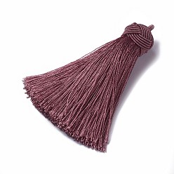 Кокосово-Коричневый Нейлоновые кистовые подвески, кокосового коричневый, 70~72x17~18 мм, отверстие : 3~4 мм