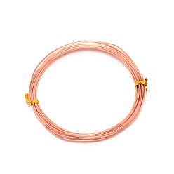 Rose Gold Round Copper Spring Wire, Rose Gold, 18 Gauge(1mm), 1.1mm, about 16.40 Feet(5m)/Roll