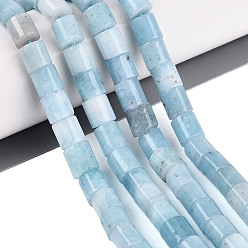 Sky Blue Dyed Natural White Jade Beads Strands, Column, Sky Blue, 8x8~10mm, Hole: 0.9~1.2mm, about 42~44pcs/strand, 14.37~15.35 inch(36.5~39cm)