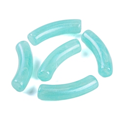 Средний Аквамарин Акриловый шарик, с блеском порошок, трубка, средний аквамарин, 33x11x8 мм, отверстие : 2 мм, 279 шт / 500 г