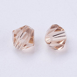 PeachPuff Imitation Austrian Crystal Beads, Grade AAA, Faceted, Bicone, PeachPuff, 6x6mm, Hole: 0.7~0.9mm