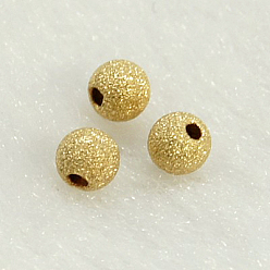 Real Gold Filled Yellow Gold Filled Textured Beads, 1/20 14K Gold Filled, Cadmium Free & Nickel Free & Lead Free, Round, 3mm, Hole: 1mm
