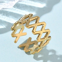 Настоящее золото 18K 304 из нержавеющей стали манжеты кольца, ионное покрытие (ip), реальный 18 k позолоченный, 10 мм