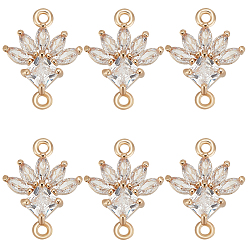 Кристалл 10шт. k9 стеклянные соединительные подвески, цветочные звенья с фурнитурой из латуни золотистого цвета, кристалл, 19x14.5x4.3 мм, отверстие : 1.5 мм