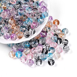 (52) Непрозрачная лаванда Выпечка расписные прозрачные стеклянные бусины, круглые, разноцветные, 8~8.5 мм, отверстие : 1.4~1.6 мм, Около 1517 шт / 1000 г