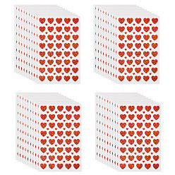 Roja Pegatinas de plástico con forma de corazón, calcomanías autoadhesivas para scrapbooking diy, rojo, 154x95x0.5 mm, pegatina: 13x14mm y 4x5mm, 10 hojas / conjunto