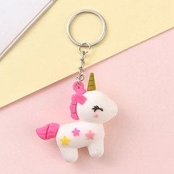 Белый Пластиковая цепочка из пвх, мультфильм unricorg, белые, кулон: 5x5 см