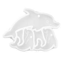 Белый DIY силиконовые формы для кулона, формы для литья смолы, инструменты для производства глиняных ремесел, дельфин, белые, 65x85x8 мм
