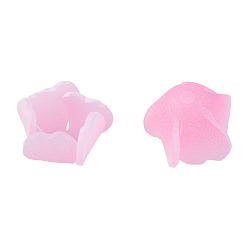 Rose Nacré Des perles en plastique, fleur, perle rose, 15x15x10.5mm, Trou: 1mm