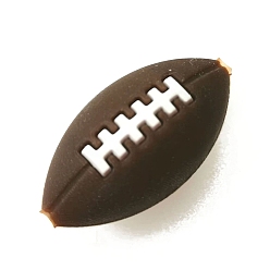 Rugby Пищевые экологически чистые силиконовые бусины, регби, 27x13x14 мм