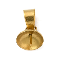 Золотой 304 кулоны булавки жемчужные колышки стаканчики нержавеющие, за половину пробурено бисера, золотые, 13 мм, Кулон : 8x8 мм, отверстие : 5x3.5 мм, штифты : 0.7 мм