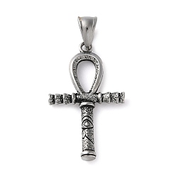 Античное Серебро 304 подвески из нержавеющей стали, глаз ра египетский анкх крест талисман, античное серебро, 39.5x24x5 мм, отверстие : 9x5 мм