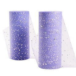 Лиловый Сетчатые ленты с блестками и пайетками, тюль ткань, Тюль-рулонная ткань для юбки, сирень, 6 дюйм (15 см), о 25yards / рулон (22.86 м / рулон)