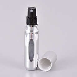 WhiteSmoke Portable Mini Spray Bottles, Aluminum Atomizer Shell, Plastic Inner Container, Refillable Atomizer Perfume Bottle, for Traveling, Column, WhiteSmoke, 80.8x17mm, Capacity: 5ml(0.17 fl. oz)