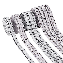 Черный 8m 4 стили полиэстеровая лента, аксессуары для одежды, чёрные, 3/8~1-5/8 дюйм (10~40 мм), 2 м / стиль