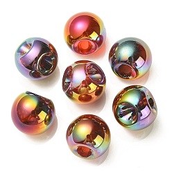 Красный УФ-покрытие радужными переливающимися акриловыми бусинами, круглые бусины судзумару, красные, 18.5 мм, отверстие : 4 мм