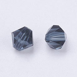 Marine Blue Imitation Austrian Crystal Beads, Grade AAA, Faceted, Bicone, Marine Blue, 6x6mm, Hole: 0.7~0.9mm