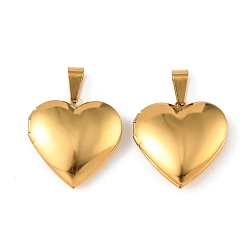 Real 20K Gold Plated 316 подвески из нержавеющей стали Locket, сердце прелести, с 304 защелкивающимися дужками из нержавеющей стали, подвесками-рамками для фотографий из нержавеющей стали, ионное покрытие (ip), реальный 20 k позолоченный, 29x28.5x8 мм, отверстие : 10.5x4.5 мм, внутренний диаметр: 21.5x20.5 мм