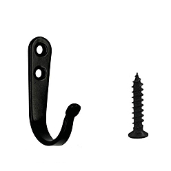 Черный Железные крючки вешалки, настенные крючки, чёрные, 45x11x32 мм, отверстие : 3 мм