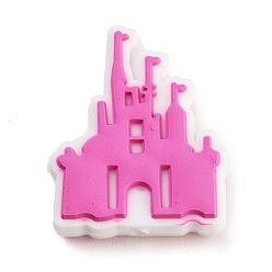 Ярко-Розовый Силиконовые бусины, изготовление ожерелий diy, замок, ярко-розовый, 27x22.5x7.5 мм, отверстие : 2 мм