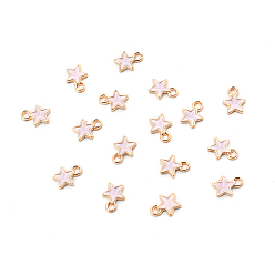 Лавандовый румянец Подвески из сплава , с эмалью, золотой свет, звезда, лавандовый румянец, 8x6 мм