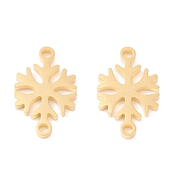 Настоящее золото 18K 201 ссылки нержавеющей стали, ручная полировка, снежинка pvd вакуумное покрытие, реальный 18 k позолоченный, 18x11x1.5 мм, отверстие : 1.6 мм