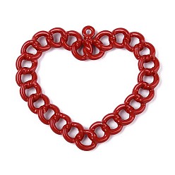 (123L) Белый крем непрозрачный блеск Акриловые подвески краскораспылительные, сердце, без кадмия, без никеля и без свинца, огнеупорный кирпич, 45x49x3 мм, отверстие : 1.8 мм