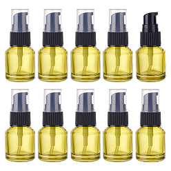 Цвет Оливы 10шт. стеклянные и пластиковые дорожные флаконы с эмульсией, многоразовые бутылки, с колпачком, колонка, оливковый, 3.35x8 см, емкость: 15 мл (0.51 жидких унций)
