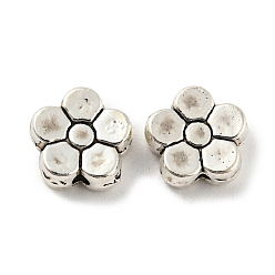 Античное Серебро Сплавочные овальные бусины тибетского стиля , без свинца и без кадмия, цветок, античное серебро, 7.5x8x3 мм, отверстие : 1 мм, Около 1450 шт / 1000 г