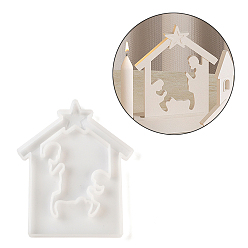 Дом Силиконовые формы-держатели своими руками, формы для литья смолы, инструменты для производства глиняных ремесел, белые, дом, 160x150x10 мм
