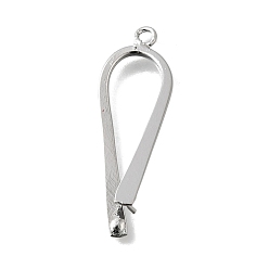 Платина Латуни льда поручительств выбор щепотка, без кадмия и без свинца, стойки покрытие, слеза, платина, 34x11x9 мм, отверстие : 1.8 мм, штифты : 0.8 мм