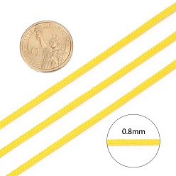 Gold Braided Nylon Thread, Chinese Knotting Cord Beading Cord for Beading Jewelry Making, Gold, 0.8mm, about 100yards/roll