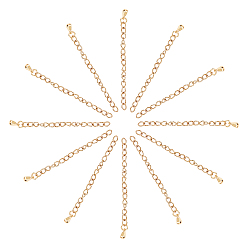 Golden 304 Stainless Steel Chain Extender, Soldered Chains, Golden, 55~63x3mm, 20strands/box
