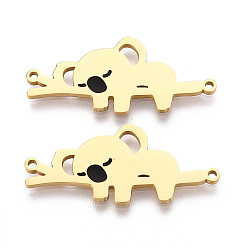 Золотой 304 подвески из нержавеющей стали, ссылки коалы, золотые, 13x29x1 мм, отверстие : 1.2 мм