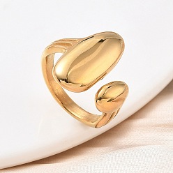 Настоящее золото 18K 304 из нержавеющей стали манжеты кольца, ионное покрытие (ip), ручная полировка, реальный 18 k позолоченный, 3.5~20 мм, внутренний диаметр: 17.6 мм