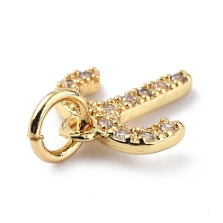 Aries Brass Micro Pave Cubic Zirconia Charms, Constellation Charm, with Jump Rings, Real 18K Gold Plated, Aries, 11.5x10x1.5mm, Hole: 3.4mm