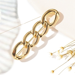 Золотой Броши из цинкового сплава с гладкой цепочкой, золотые, 59x14 мм