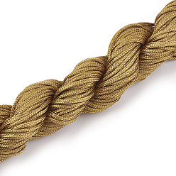 Coffee Nylon Thread, Nylon Jewelry Cord for Custom Woven Bracelets Making, Coffee, 1mm, about 26.24 yards(24m)/bundle, 10bundles/bag, about 262.46 yards(240m)/bag