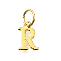Letter R 925 стерлингов серебряные подвески, реальный 18 k позолоченный, буквы, Буква R, 10x6.5x1 мм, отверстие : 4 мм