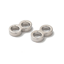 Platinum Rack Plating Brass Connector Charms, Number Eight Links, Long-Lasting Plated, Lead Free & Cadmium Free, Platinum, 8x4x1.5mm, Hole: 3mm