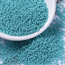 (RR2029) Matte Opaque Turquoise Blue Luster MIYUKI Round Rocailles Beads, Japanese Seed Beads, (RR2029) Matte Opaque Turquoise Blue Luster, 11/0, 2x1.3mm, Hole: 0.8mm, about 1100pcs/bottle, 10g/bottle