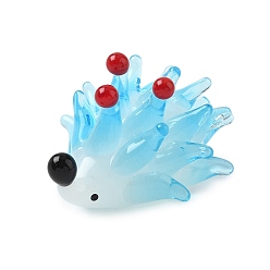 Небесно-голубой Ежик украшения дома, украшения ручной работы дисплея бусины, голубой, 39.5~41x31.5~32.5x25~25.5 мм