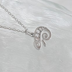 Fish Ожерелья с подвесками Ocean Summer из латуни с прозрачными кубическими цирконами и паве, платина, рыба, 17.72 дюйм (45 см), Кулон : 16x14 мм